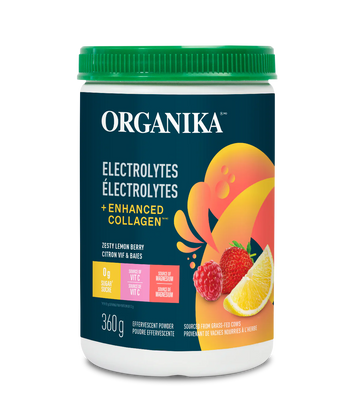 Organika Electrolytes + Enhanced Collagen Zesty Lemon Berry Flavour 360g Powder
