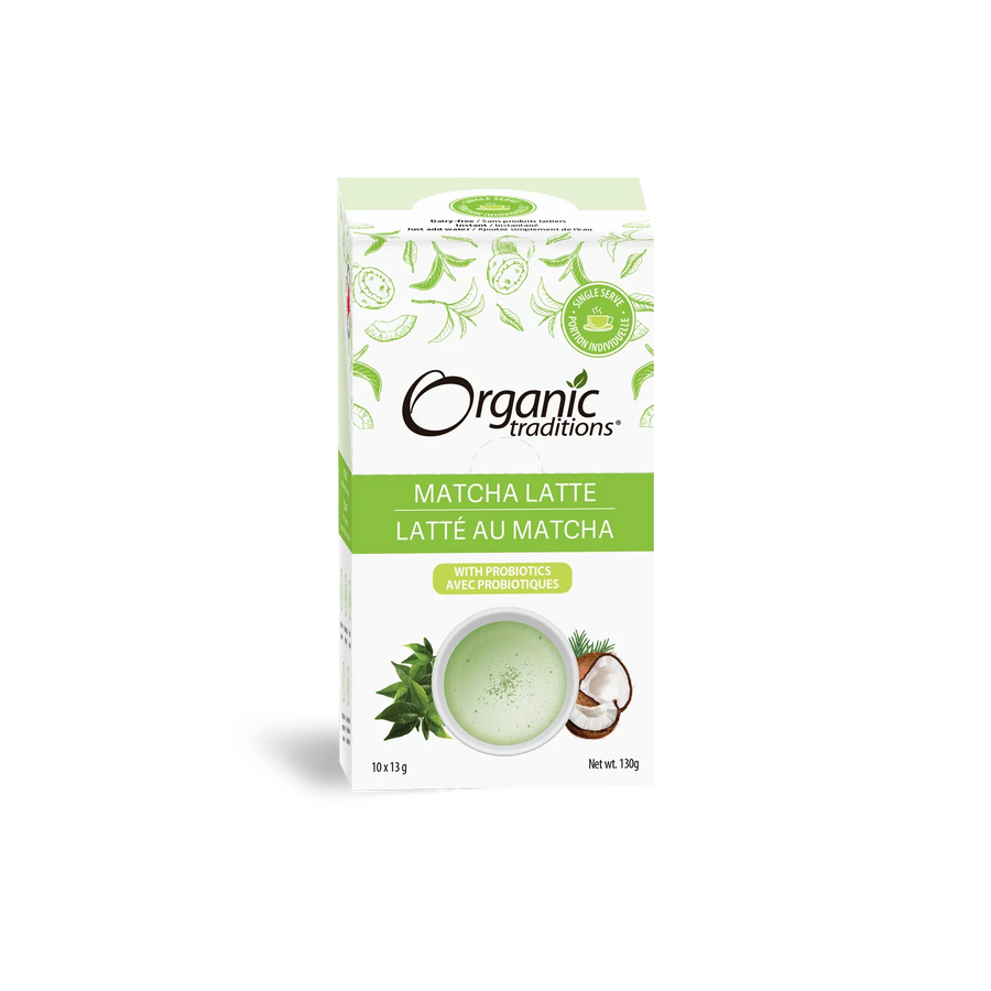 Organic Traditions Matcha Latte with Probiotics 10 Bags