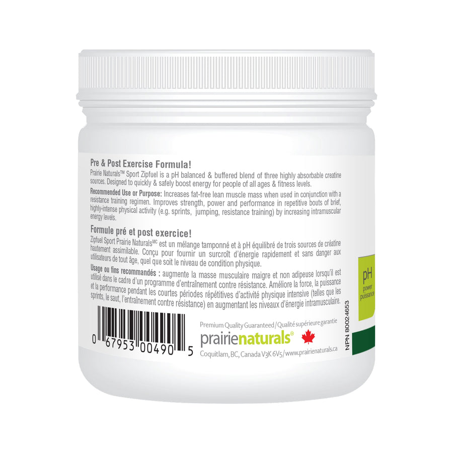 Prairie Naturals ZipFuel Creatine 300g Powder Wild Berry Flavour