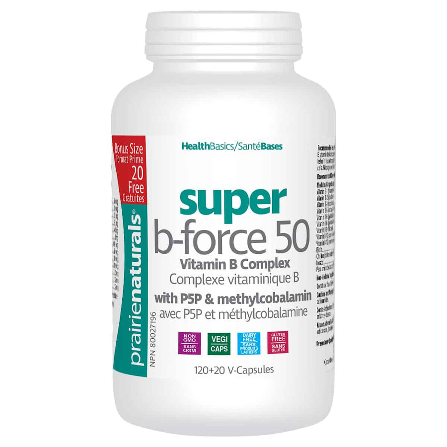 Prairie Naturals Super B-Force 50 120 Veg. Capsules