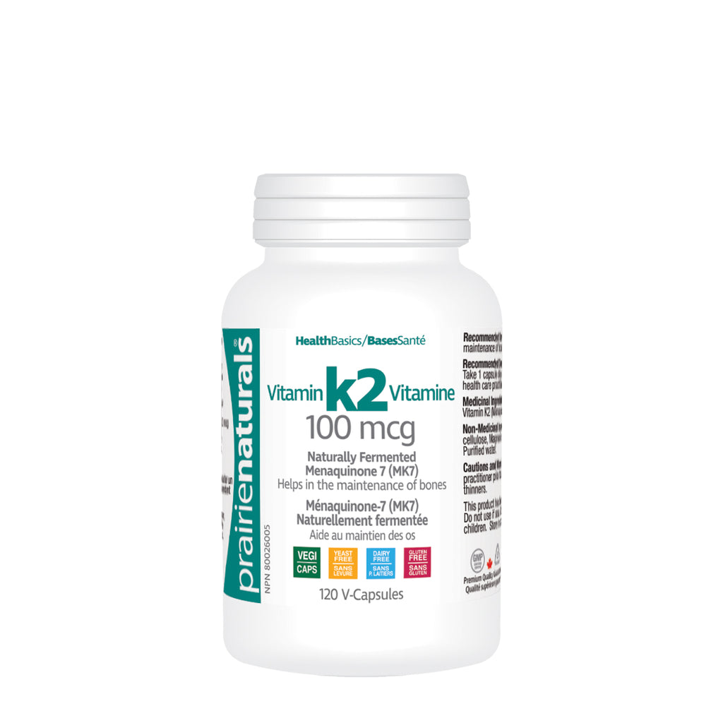 Prairie Naturals Vitamin K2 | 100mcg 120 Veg. Capsules
