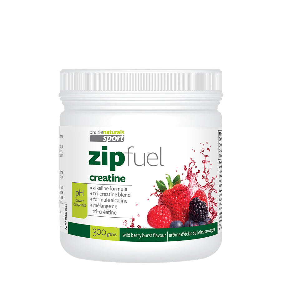 Prairie Naturals ZipFuel Creatine 300g Powder Wild Berry Flavour