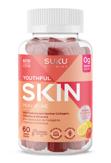 Suku Vitamins Youthful Skin Strawberry & Lemon Flavour 60 Gummies