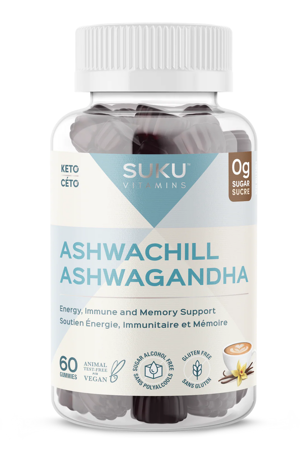 Suku AshwaChill Vanilla Cappuccino Flavour 60 Gummies