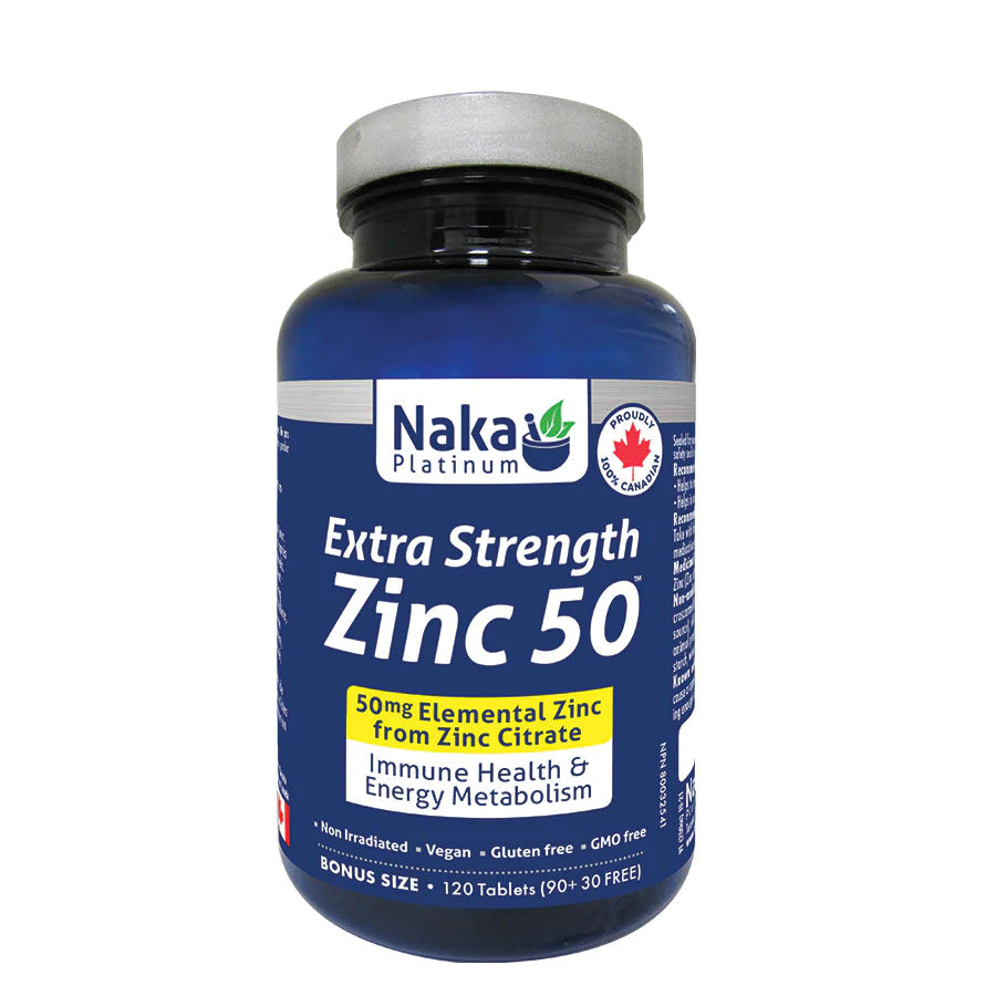 Naka Platinum Extra Strength Zinc 50 120 Tablets
