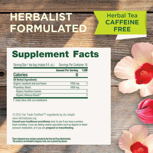 Traditional Medicinals Organic Hawthorn & Hibiscus Tea 16 Bags