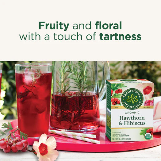Traditional Medicinals Organic Hawthorn & Hibiscus Tea 16 Bags