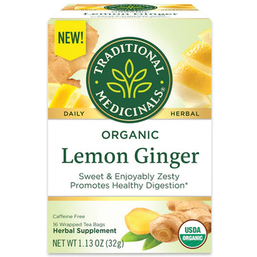 Traditional Medicinals Organic Lemon Ginger Tea 16 Bags