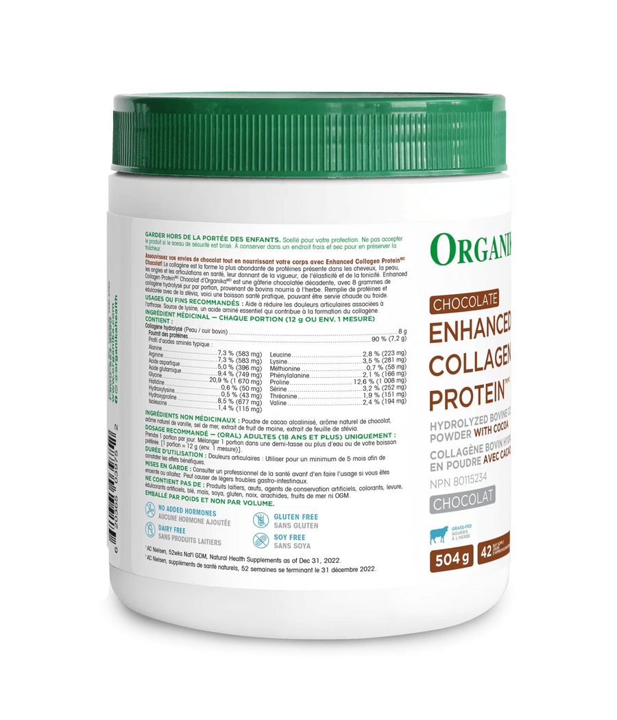 Organika Chocolate Enhanced Collagen 504g Powder