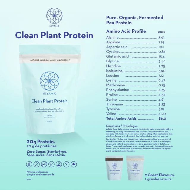 Niyama Clean Plant Protein 391g Powder Natural Vanilla