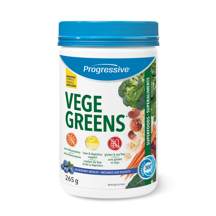 Progressive VegeGreens Blueberry Medley Flavour Powder