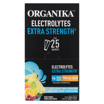 Organika Electrolytes Extra Strength Fruit Punch Flavour 6gx 25 Sachets