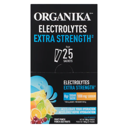 Organika Electrolytes Extra Strength Fruit Punch Flavour 6gx 25 Sachets