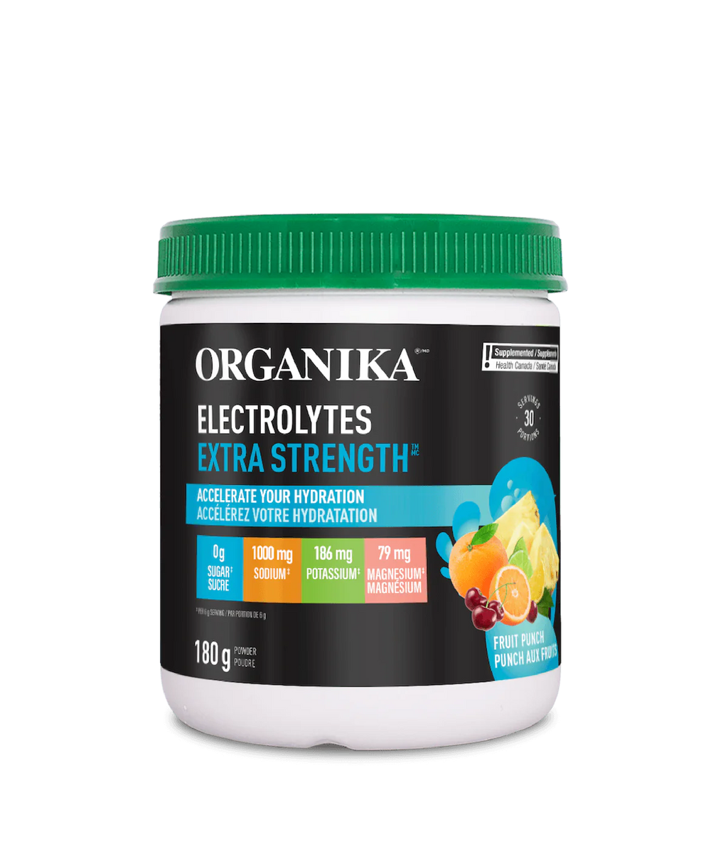 Organika Electrolytes Extra Strength Fruit Punch Flavour 180g Powder