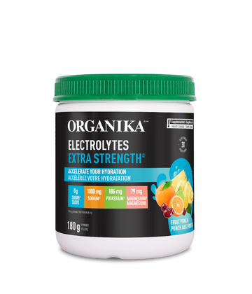 Organika Electrolytes Extra Strength Fruit Punch Flavour 180g Powder