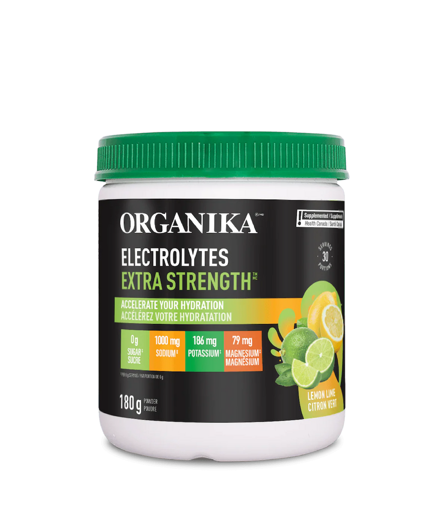 Organika Electrolytes Extra Strength Lemon Lime Flavour 180g Powder