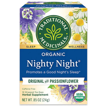 Traditional Medicinals Organic Nighty Night Orginal PassionFlower Tea 16 Bags