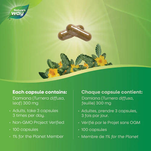 Nature's Way Damiana Leaves 100 Capsules