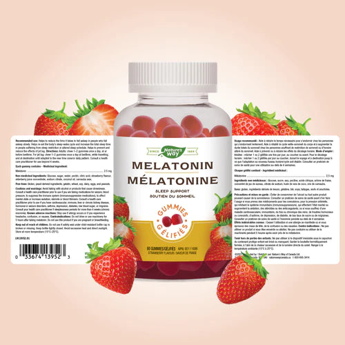 Nature's Way Melatonin 60 Gummies Strawberry Flavour