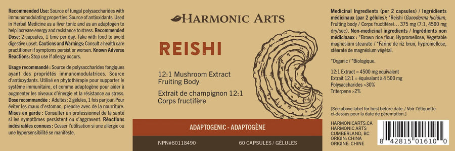 Harmonic Arts Reishi 60 Capsules