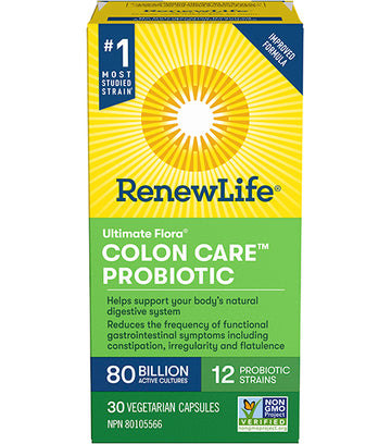 Renew Life Ultimate Flora Colon Care Probiotic 80B 30 Veg. Capsules