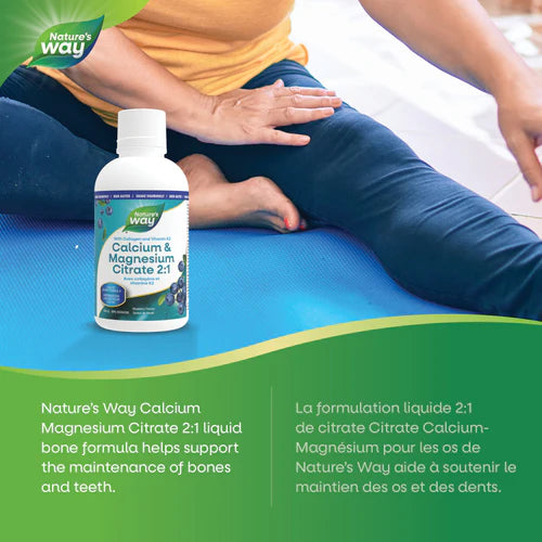 Nature's Way Calcium & Magnesium Citrate 2:1 500ml Liquid Blueberry Flavour