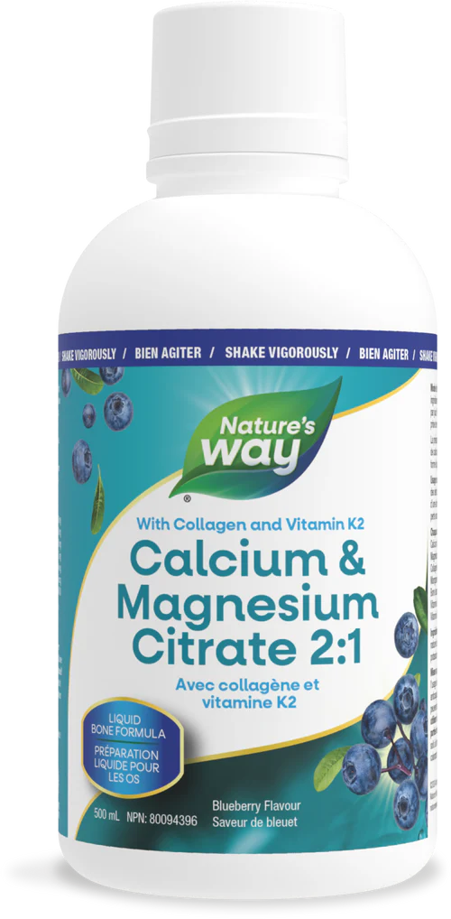 Nature's Way Calcium & Magnesium Citrate 2:1 500ml Liquid Blueberry Flavour