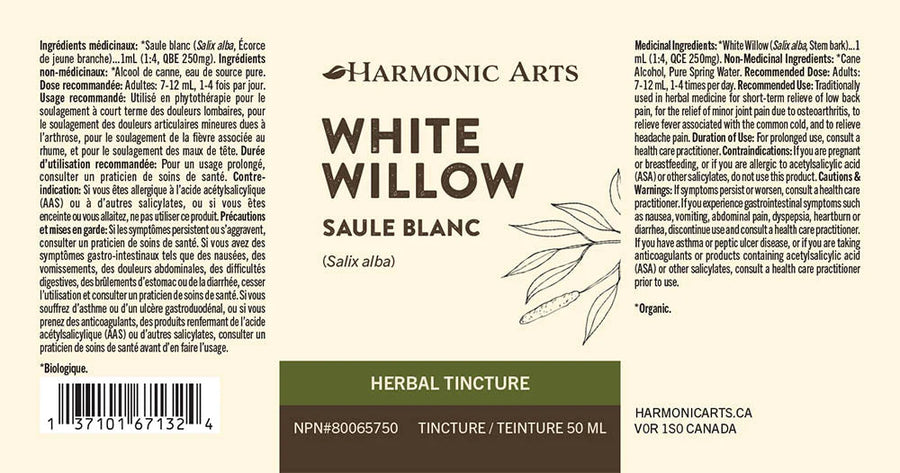 Harmonic Arts White Willow 50ml Tincture