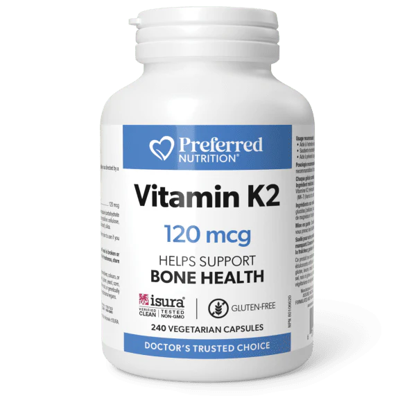 Preferred Nutrition Vitamin K2| 120mg 240 Veg. Capsules