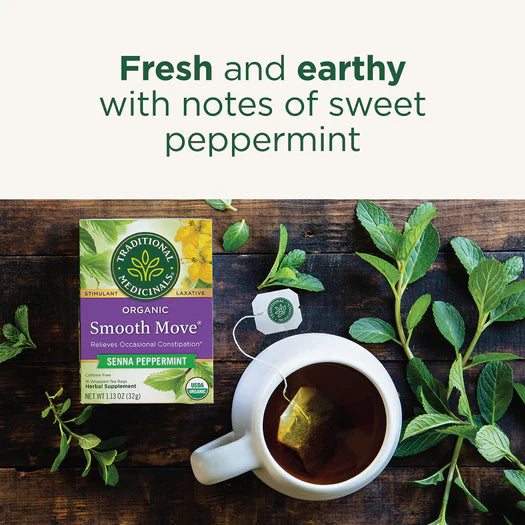 Traditional Medicinals Organic Smooth Move Senna Peppermint Tea 16 Bag –  Natural Focus Health