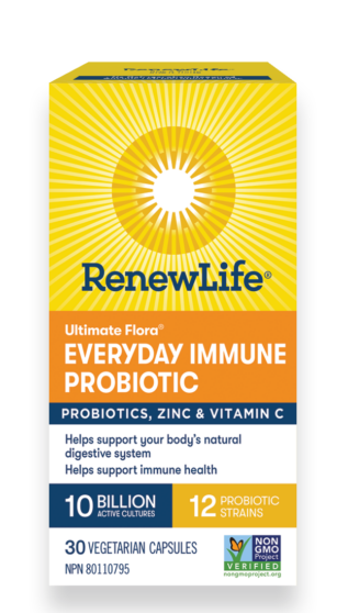 Renew Life Ultimate Flora Everyday Immune Probiotic 10B 30 Veg. Capsules