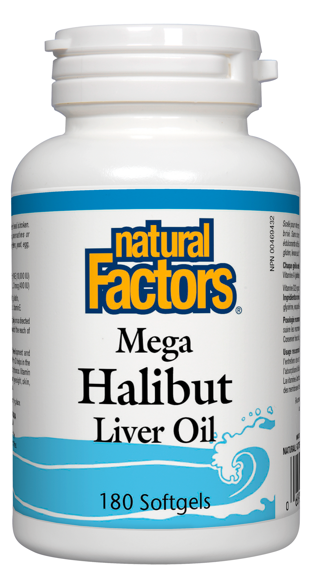 Natural Factors Mega Halibut Liver Oil 180 Softgels