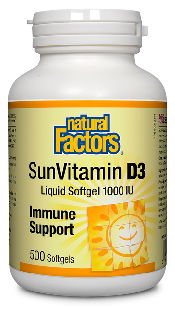 Natural Factors SunVitamin D3 1000IU 500 Softgels