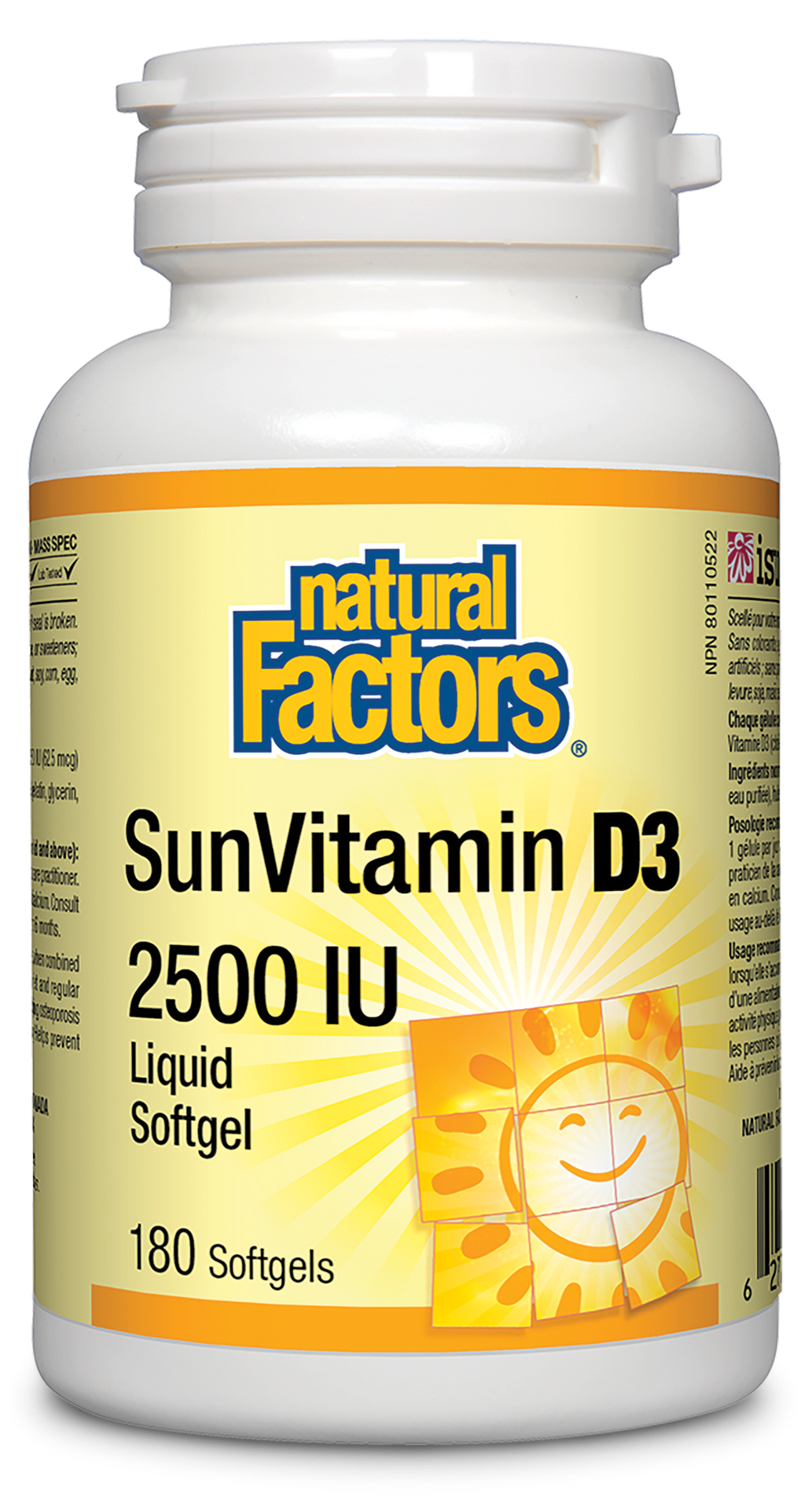 Natural Factors SunVitamin D3 2500IU 180 Softgels