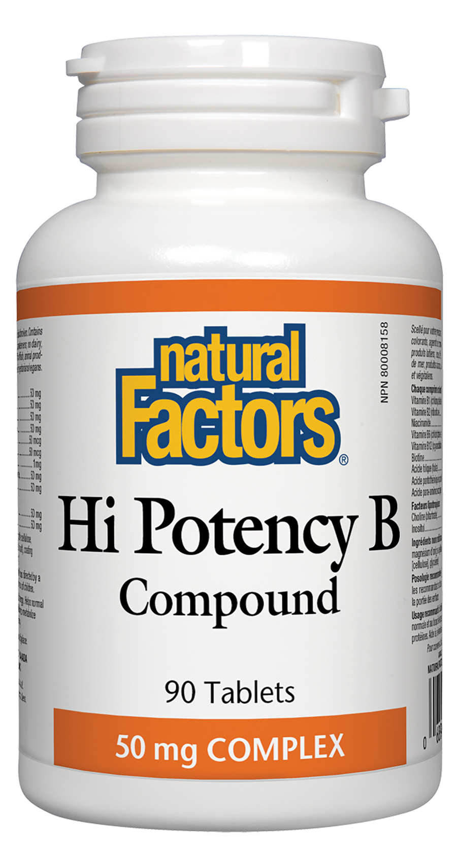 Natural Factors Hi Potency B Compound 50 mg COMPLEX 90 Tablets