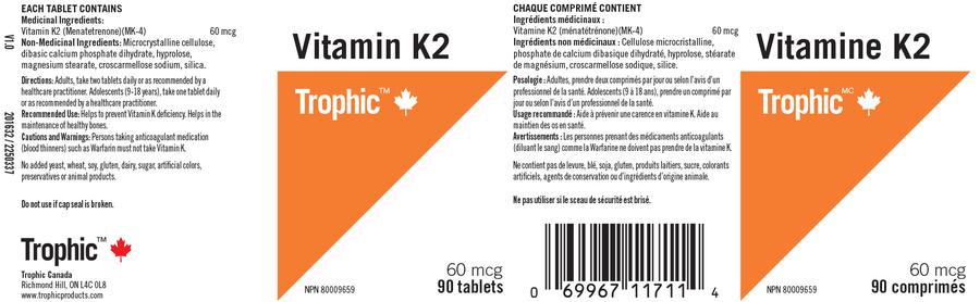Trophic Vitamin K2 (MK-4) - 90 Tablets