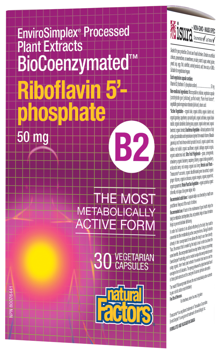 Natural Factors Riboflavin 5'-Phosphate B2 | 30 Veg. Capsules