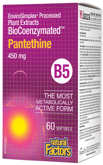 Natural Factors BioCoenzymated Pantethine • B5 450 mg 60 Softgels