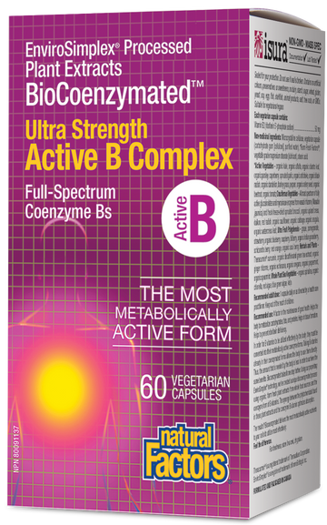 Natural Factors BioCoenzymated Active B Complex Ultra Strength 60 Veg. Capsules
