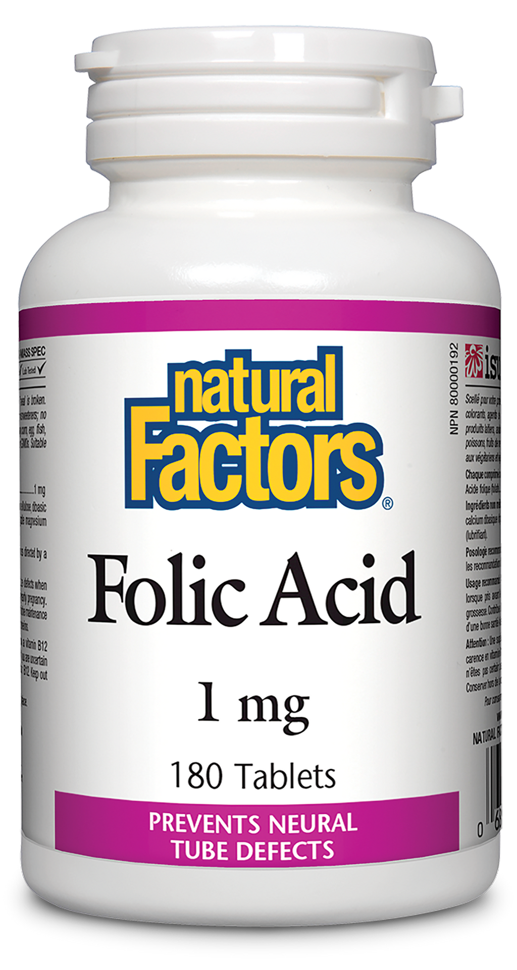 Natural Factors Folic Acid 1mg 180 Tablets
