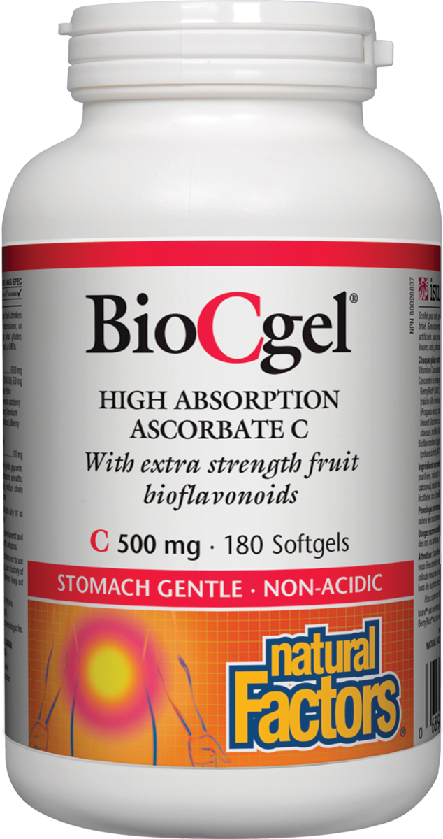Natural Factors BioCgel C 500mg 180 Softgels