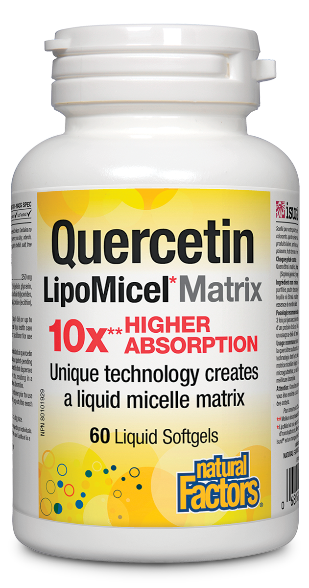 Natural Factors Quercetin LipoMicel Matrix 250 mg Softgels