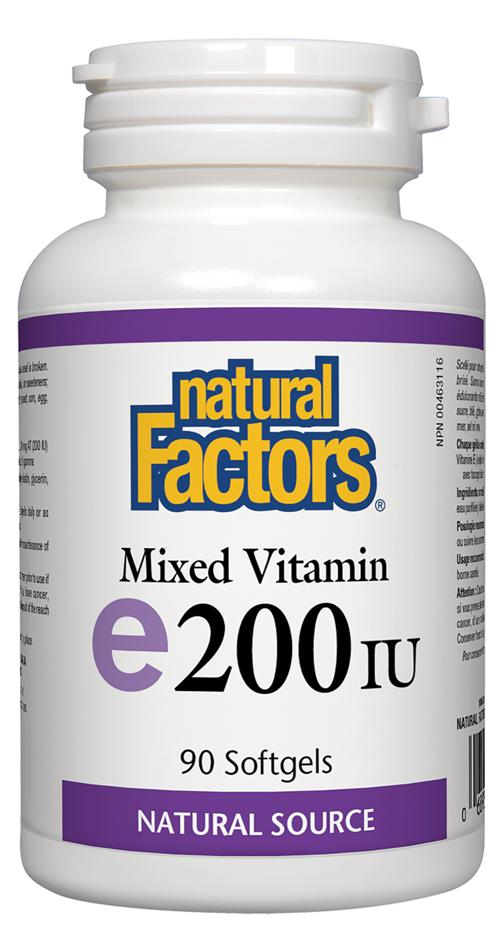 Natural Factors Mixed Vitamin E 200 IU 90 Softgels