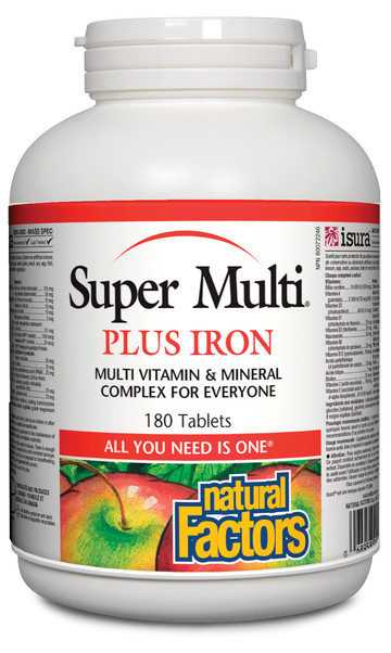 Natural Factors Super Multi Plus Iron 180 Tablets