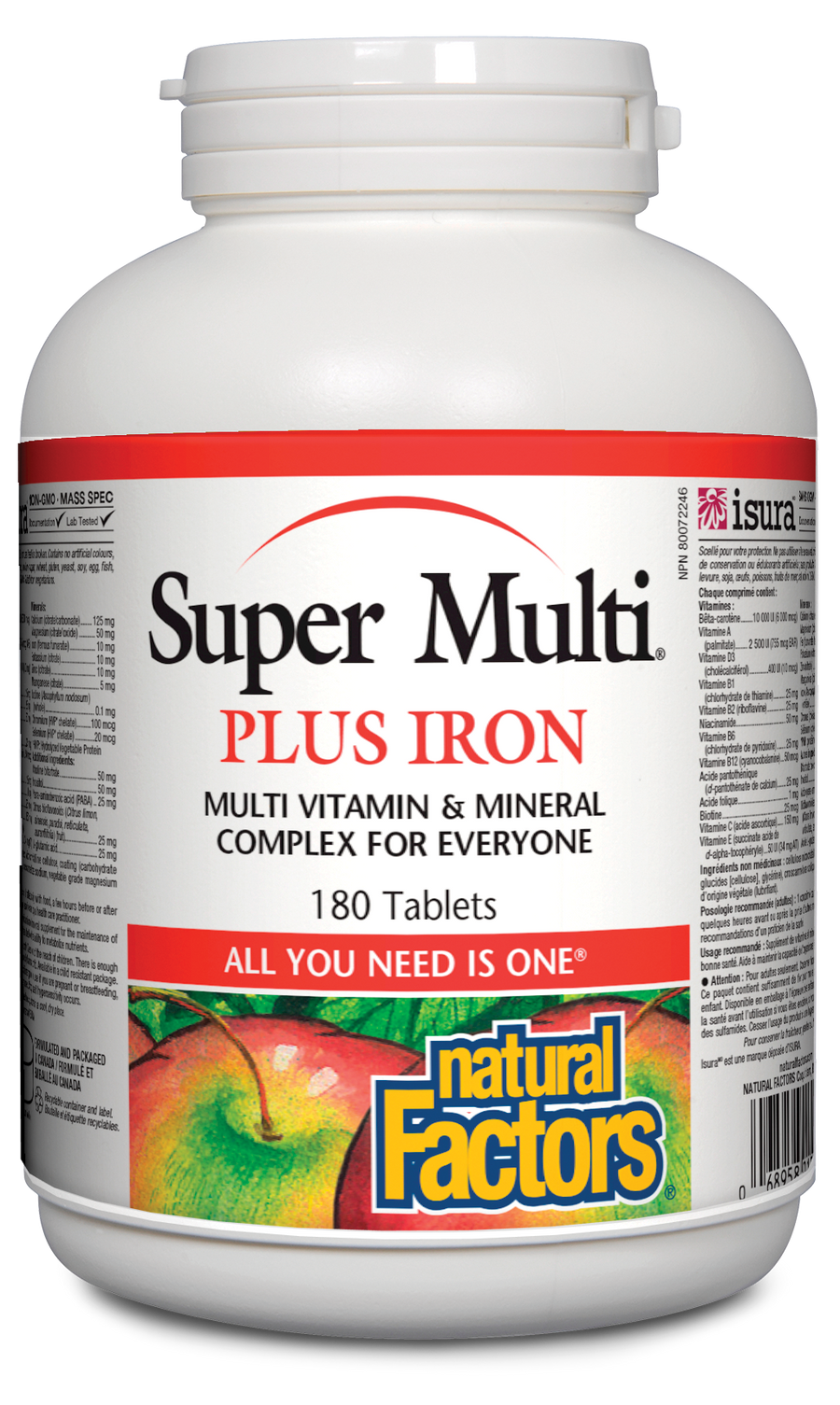 Natural Factors Super Multi Plus Iron 180 Tablets