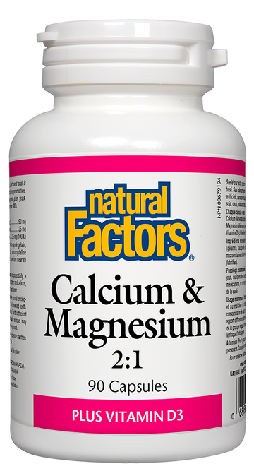 Natural Factors Calcium & Magnesium 2:1 Plus Vitamin D3 Capsules