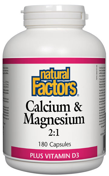 Natural Factors Calcium & Magnesium 2:1 Plus D 180 Capsules