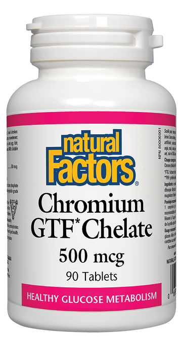Natural Factors Chromium GTF Chelate 500mcg 90 Tablets