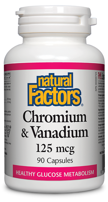 Natural Factors Chromium & Vanadium 125mcg 90 Capsules