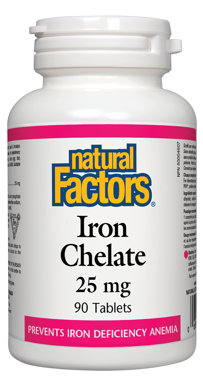 Natural Factors Iron Chelate 25mg 90 Tablets